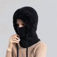 thumbnail image 2 of Gorro 3 en 1 para Mujer, Cálido a Prueba de Viento de Invierno, Gorro para Exteriores con Almohadillas para los Oídos, Máscara Facial, Calentador de Cuello, Negro, 2 of 12
