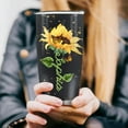 thumbnail image 3 of Birthday Gifts for Women Sunflower Gift for Mom Sister Personalized Tumbler Gift for Women Wife Girl Kid Custom Name Sunflower Tumbler 20oz thermos Insulated Travel Coffee Mug with Lid, 3 of 5