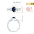 thumbnail image 5 of Angara Natural 0.85 Ct. Blue Sapphire with Diamond Halo Ring in 14K White Gold for Women (Ring Size: 12), 5 of 10