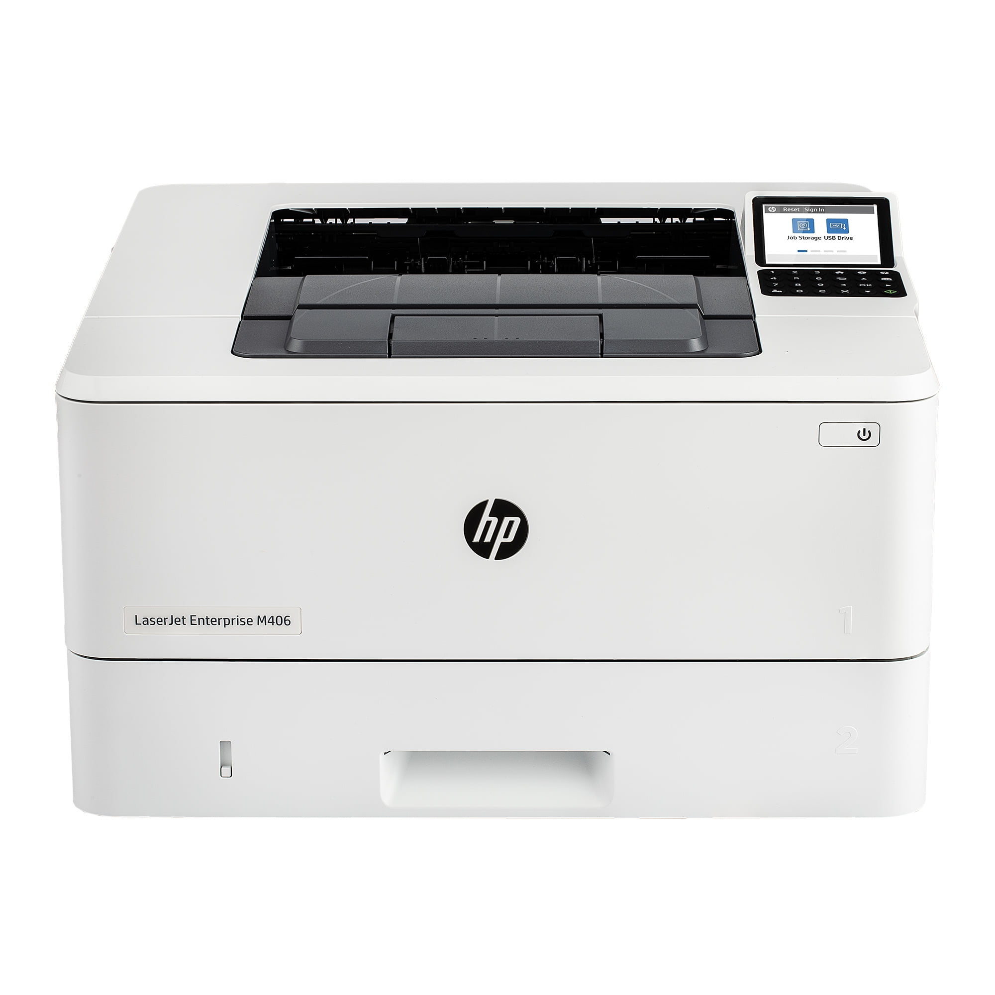 HP LaserJet Enterprise M406dn Monochrome Printer with built-in Ethernet & 2-sided printing (3PZ15A), white