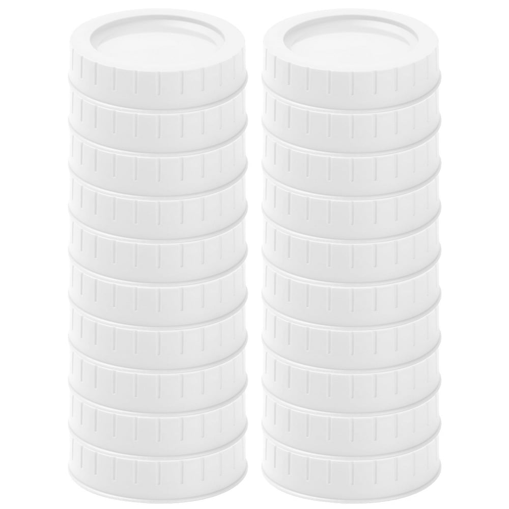20 Pcs Couvercles en Plastique pour Bocaux Mason Couvercles de Bocaux Mason de Qualité Alimentaire s'Adaptent à une Ouverture Régulière 70mm Réutilisables Étanches Couvercles de Remplacement Lavables au Lave-Vaisselle pour Bocaux Mason Bocaux de Mise en Conserve