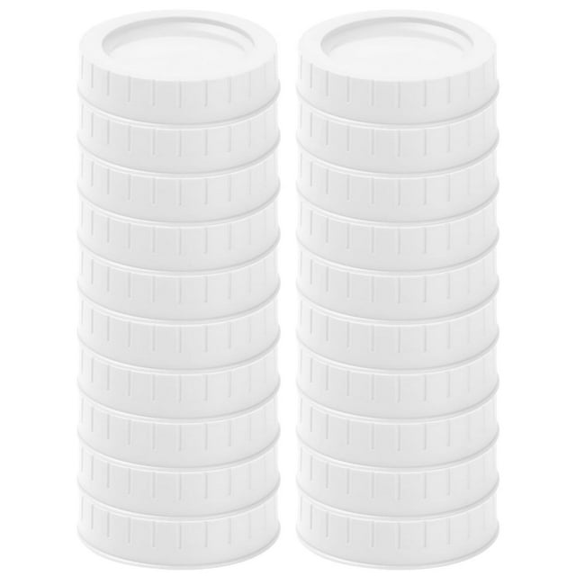 20 Pcs Couvercles en Plastique pour Pots Mason, Capuchons de Pots Mason de Qualité Alimentaire, Compatibles avec Ouverture Régulière, 70 mm, Réutilisables, Étanches, Couvercles de Remplacement pour Pots Mason, Compatibles Lave-Vaisselle pour Pots Mason, Pots de Mise en Conserve