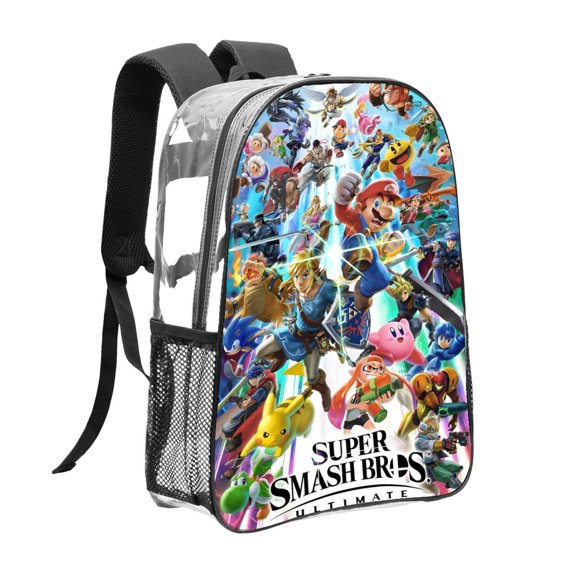 Clear Backpack for Super Smash Bros Heavy Duty for School Work Women Men Transparent backpack Bookbag Stadium Approved See Through Backpack