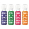 Lifefactory Glass Baby Bottles 9 Ounce - 4 Pack (Royal Purple, Grass Green, Raspberry, Orange)
