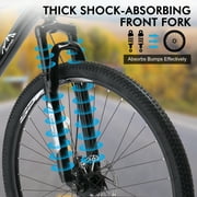 UBesGoo 29in Mountain Bike for Adult, 21 Speed MTB Bicycle for Men/Women, Dual Disc Brakes, Carbon Steel Frame, Black