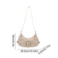thumbnail image 3 of Btomtd Retro Style Crossbody Bags for Women, Relaxed PU Leather Buckle Handbag, Pleated Underarm Shoulder Purse for Daily Commuting, White, 3 of 6