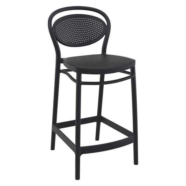 Compamia Marcel Contemporary Resin Indoor Outdoor Counter Stool - Set of 1, Black