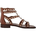 thumbnail image 6 of Sam Edelman Estella Rich Cognac Open Toe Studded Gladiator Thong Flat Sandals (Rich Cognac, 6.5), 6 of 6