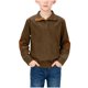 thumbnail image 1 of Camisa de manga larga con bloques de color para niños, talla mediana, informal y cómoda, blusa de poliéster para niños, 1 of 8