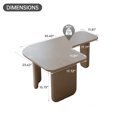 thumbnail image 2 of FFZ 35.43" L-Shape Modern Coffee Table Upgraded, Cocktail Table with Multi-layer Green Paint,for Living Room Apartment Office, Khaki, 2 of 8