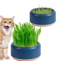 2Pcs Cat Grass Seed Sprouting Tray,Blue Hydroponic Cat Grass Planter,Cat Grass Kit,Soilless Culture Cat Grass Growing Kit for Indoor Cats