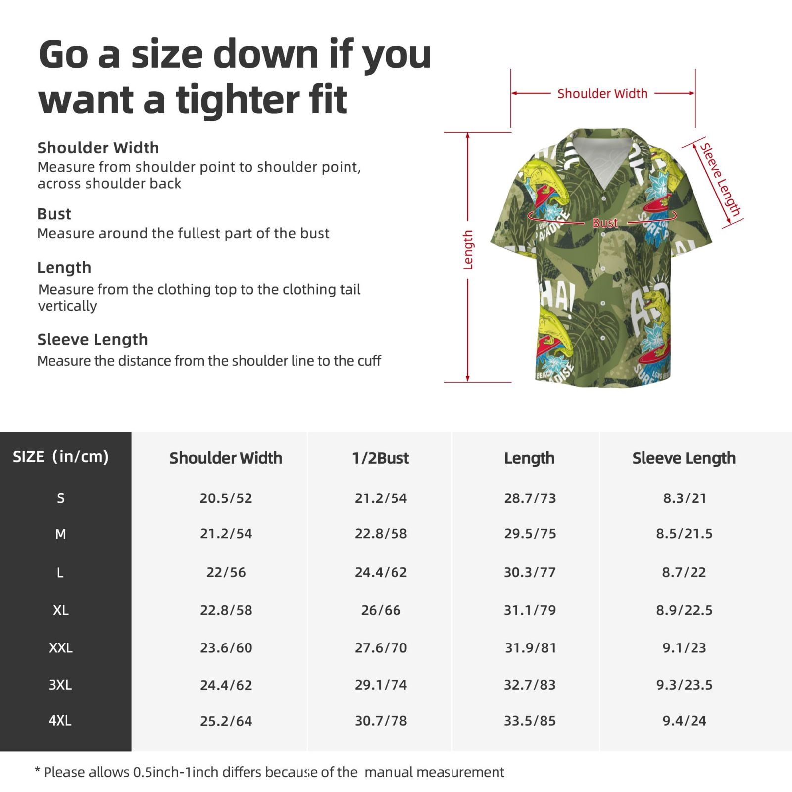 Kdxio Men's Hawaiian Shirt for Men Short Sleeve Shirt Surfing Dinosaur Summer Casual Holiday Beach Button Down T-Shirts
