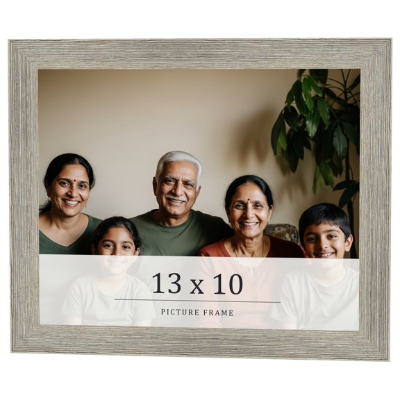 13x10 Frame Grey Real Wood Picture Frame Width 1.5 Inches | Interior Frame Depth 0.5 Inches | Barn