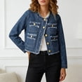 thumbnail image 2 of Miaoju Womens Button Down Oversized Boyfriend Jean Jacket Fall Outfits for Women, Classic Denim Jacket for Country Concert, Date Night, Trendy Light Jackets Shacket Coat, 2 of 4