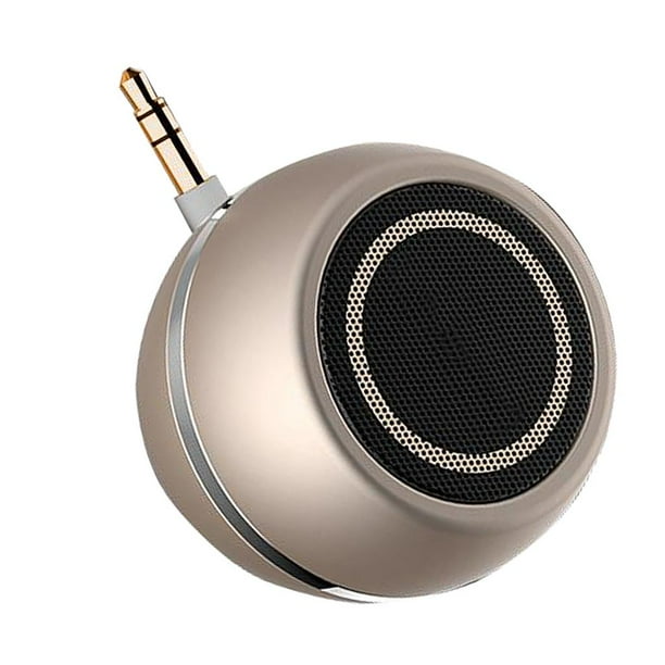 Mini altavoz portátil, 3 altavoces en altavoz incorporado de 350 mAh con entrada AUX de 3,5 mm dorado