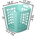 thumbnail image 4 of BLUEHOME-US Flexible Plastic Laundry Basket - Square Storage Hamper with Side Handles for Easy Carrying - Versatile Organizer for Laundry, and Household Storage, 28 Litter White, 4 of 7