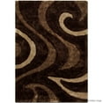 thumbnail image 2 of Allstar Brown Shaggy Area Rug with 3D Brown Circle Design. Contemporary Formal Hand Tufted (5' x 7'), 2 of 4