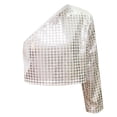 thumbnail image 4 of Xijirk Girls Off Shoulder Top Long Sleeve Cropped Tee with Polka Print Casual Blouse Fashion Shirt for Stylish Wear and Outings,17-18 Years,Silver, 4 of 4