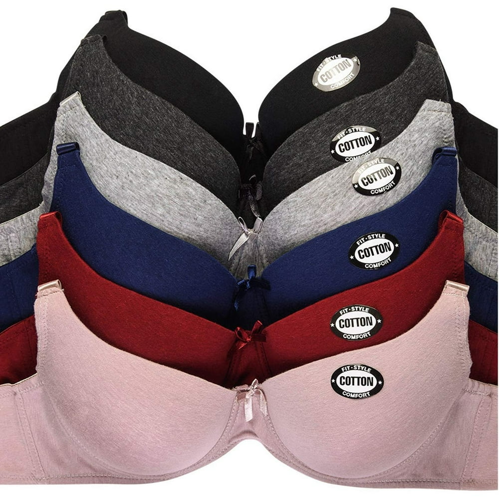 DailyWear DailyWear Womens Everyday 6 Pack of Bras (36C, 4307P