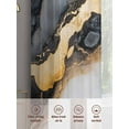 thumbnail image 7 of Black Golden Marble Semi Sheer Curtains 54 Inch Length 2 Panels Set, Modern Ink Painted Abstract Sheer Kitchen Curtain Privacy Voile Window Curtain for Living Room Bedroom Rod Pocket Drapes, 7 of 7