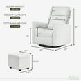 thumbnail image 6 of Evolur Aria Swivel Glider with Ottoman / Swivel Glider / Easy assembly Leisure Chair, Fog Grey, 6 of 11