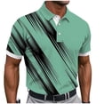 thumbnail image 2 of Dolkfu Short Sleeve Shirts&nbsp;for Men Button Collared Refreshing Green Tops Patchwork Modern Minimalist Polos Green,Xxxl, 2 of 5