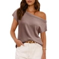 thumbnail image 1 of Jersey Saodimallsu para mujer con hombros descubiertos, marrón, 1 of 6