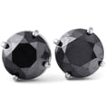 thumbnail image 1 of 2 Ct Boucles d'Oreilles Clous à Vis en Or Noir 14k avec Diamants Noirs Ronds, 1 of 1