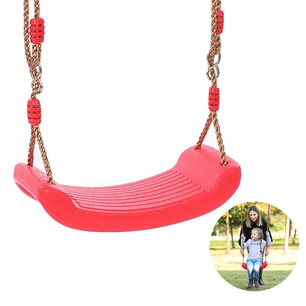 Muyoka Asiento de columpio de plástico con columpio de cuerda ajustable para niños Asiento de columpio de árbol antideslizante para exteriores para niños Juego de columpio para adultos Accesorios para Muyoka Hogar