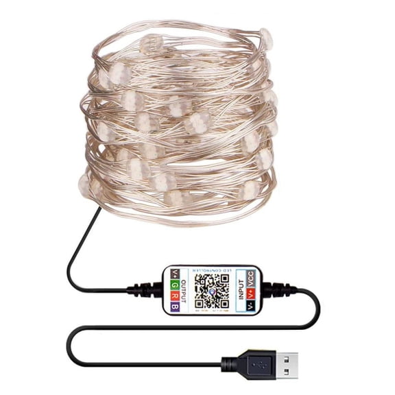 JoyMoreHome Smart String Lights USB Powered, 16.4ft 50 LED Color Changing Globe Fairy Lights, Bluetooth APP & Remote Control, DIY Color, Decorative for Bedroom,Tree,Tent Indoor Outdoor