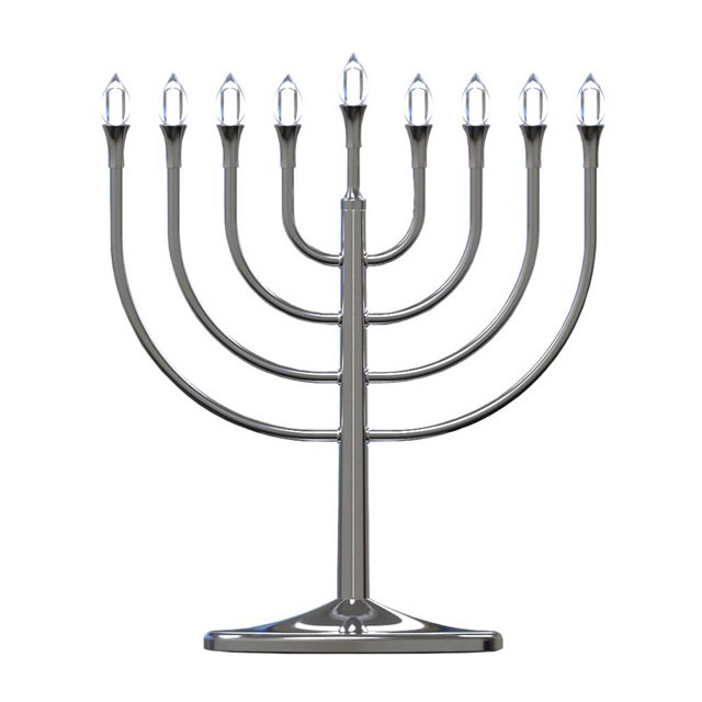 Janucá Eléctrica Zion Judaica Plata LED USB 35x33x8 cm