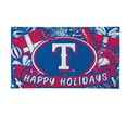 thumbnail image 2 of Texas Rangers 28" x 16" Happy Holidays Christmas Turf Door Mat, 2 of 3