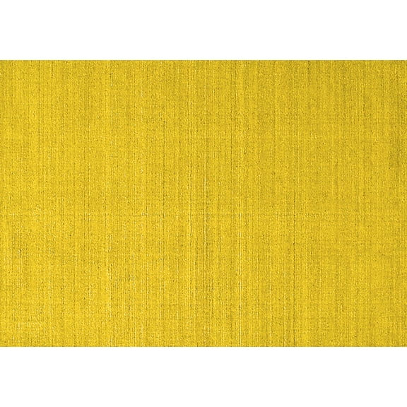 Ahgly Company Machine Washable Indoor Rectangle Solid Yellow Modern Area Rugs, 5' x 7'
