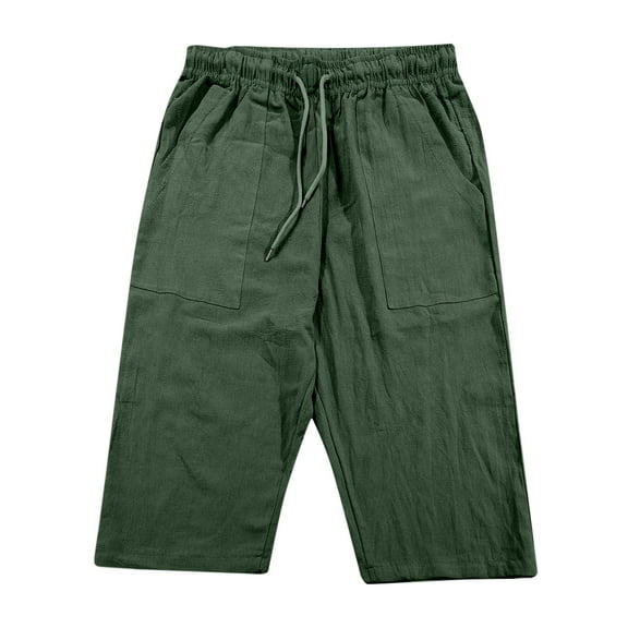 Summer Pants for Women Elastic Waist Pants Yoga Pant with Pocket plus Girls Flare Leggings Women 4x French Oversized Clothes Workout for A D Striped Work Clothes Cute Harem Dress Dark Green 2XL