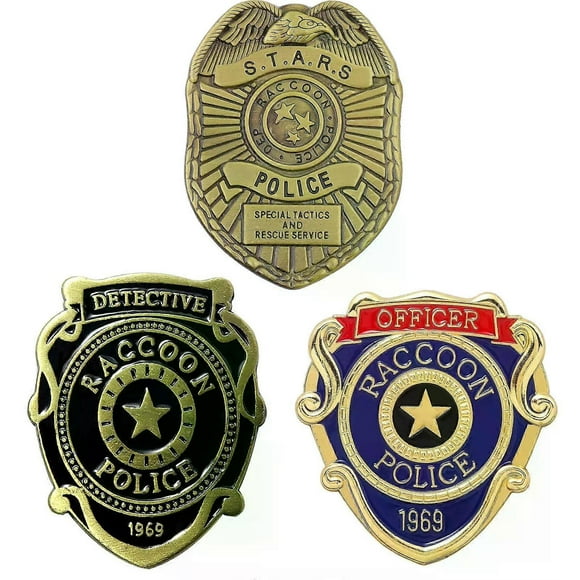 Movie Resident Evil Brooch Movie Props Raccoon City Police Detective Badge Key For Women Men Fans Jewelry Accessories Gifts