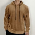 thumbnail image 2 of JUUYY Mens Fuzzy Fleece Hoodies Pullover Soft Hoodie Fall Winter Warm Long Sleeve Hooded Sweatshirt with Drawstring Khaki XXL, 2 of 8