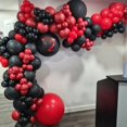 thumbnail image 3 of Ornament & Decor Kit de Arco de Guirnalda de Globos Rojos y Negros - 122 Piezas Globos de Fiesta de látex de confeti Rojo y Negro Compatibles con el día de la Madre Barbacoa Casino, 3 of 5