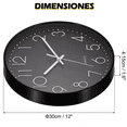 thumbnail image 4 of Reloj de Pared BLOOSOM 3D Minimalista Moderno Negro Grande Decorativo, 4 of 4