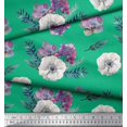 thumbnail image 3 of Soimoi polyester Crepe Fabric Leaves,Succulent & Anemone Flower Decor Fabric Printed Yard 52 Inch Wide, 3 of 3