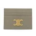 thumbnail image 1 of Pre-Owned Celine Triomphe Women's Business Card Case 10L833DPV.18GT in Shiny Calfskin, Greige, 1 of 9