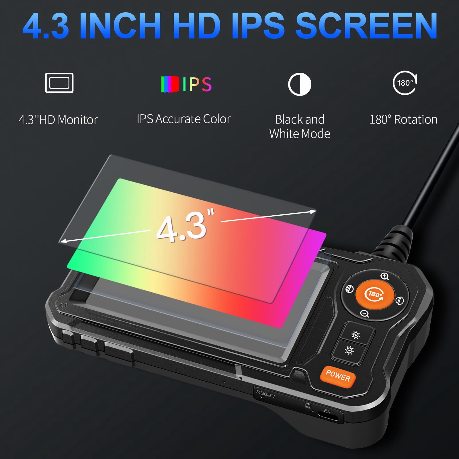 Daxiongmao Endoscope Camera with Light, HD 1080P Borescope Camera with 8 Adjustable LED Lights, IP67 Waterproof Inspection Camera Snake Camera with 16.5ft Semi-Rigid Cord, Cool Gadgets for Men