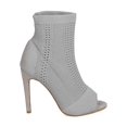 thumbnail image 2 of New Women Cape Robbin Elnora-26 Knitted Peep Toe Stiletto Sock Bootie, 2 of 5