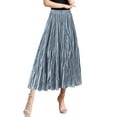 thumbnail image 3 of EDFBUYKRS Female Skirts Fall Skirt Midi Length Women Mid Length Skirt Dance Party A Line High Waisted Pleated Skirt Holiday Party Half Skirts, 3 of 6