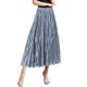 thumbnail image 2 of Falda plisada de corte A y cintura alta para mujer, de longitud media, con cintura elástica y bajo con volantes, para fiesta/baile, talla única para cinturas de 64 a 110 cm., 2 of 5