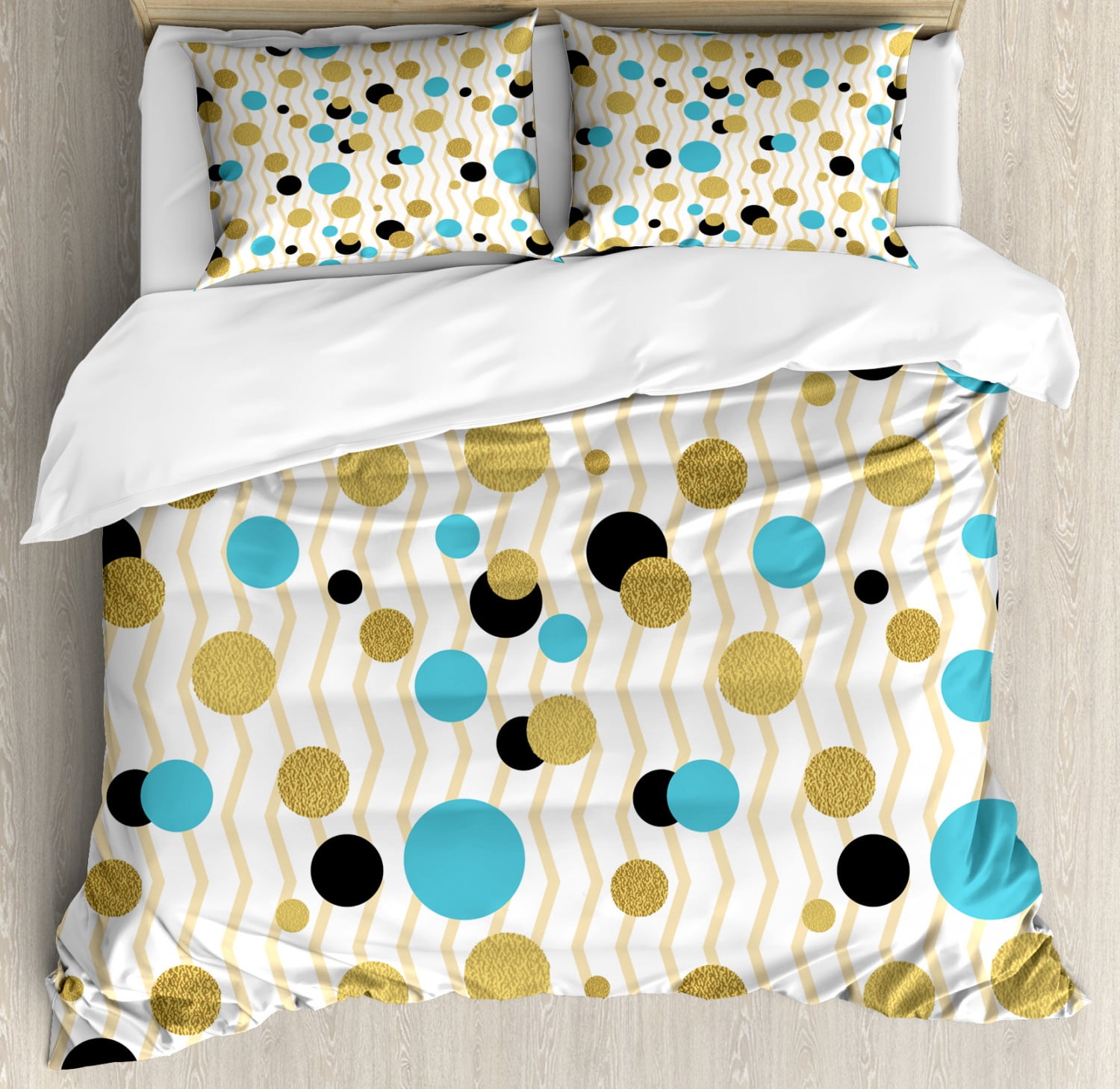 Pillowcases Abstract Geometric & Zig Zag Print Duvet Quilt Cover Set Bedding 