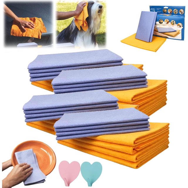 Chiffon de Nettoyage Ultra-Absorbant Miracle, Chiffon de Nettoyage Réutilisable Lavable Sans Rayures Super Absorbant, Serviette de Nettoyage Multi-Usage Premium (Ensemble de 4)