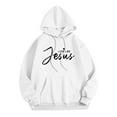 thumbnail image 6 of Casual Pullover Hoodie for Women - Front and Back Letter Print Hoodie with Pockets, Loose-Fit Hooded Sweatshirt for Everyday Wear, 6 of 8