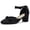 black, variant on Women Closed-Toe Ankle-Strap Pumps with Bow Detail — Low Block Heel Dress Shoes