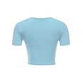 thumbnail image 3 of Women Rib Casual Slim Fit Short Sleeve Crew Neck Basic Crop T Shirt Top, 3 of 5