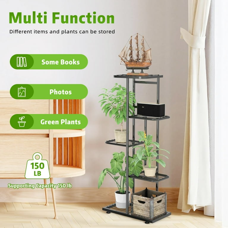 5-Tier Metal Plant Stand for 6 Pots photo 5